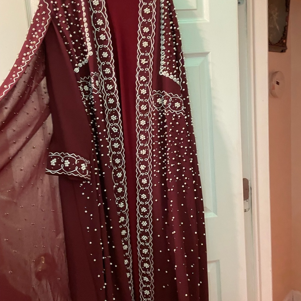 Beautiful long evening kaftan  with over cape